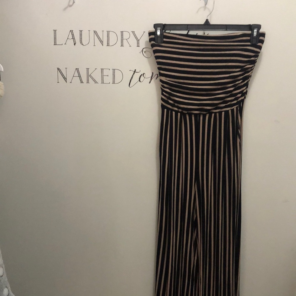 Black and Tan Pant Romper